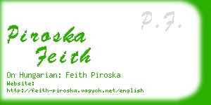 piroska feith business card